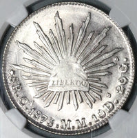 1875-Ca NGC MS 64 Mexico 8 Reales Mint State Silver Coin POP 2/0 (21073001C)