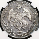 1875/6-Go NGC AU Det Mexico Silver 8 Reales Very Rare Overdate Coin (20092403C)
