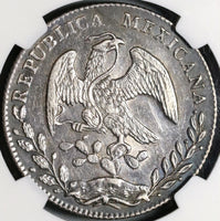 1875/6-Go NGC AU Det Mexico Silver 8 Reales Very Rare Overdate Coin (20092403C)