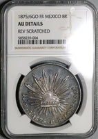 1875/6-Go NGC AU Det Mexico Silver 8 Reales Very Rare Overdate Coin (20092403C)