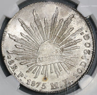 1875-Pi NGC MS 64 Mexico 8 Reales Potosi Mint Silver Coin POP 2/1 (18101804D)