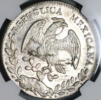 1876-Ca NGC MS 62 Mexico 8 Reales Chihuahua Mint Silver Coin (22102801D)