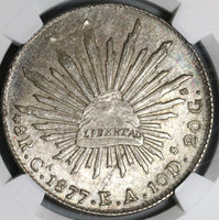 1877-Ca EA NGC MS 63 Mexico 8 Reales Chihuahua Mint Silver Coin (20092703C)