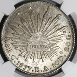 1877-Ca EA NGC MS 63 Mexico 8 Reales Chihuahua Mint Silver Coin (20092703C)