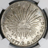 1877-Ca EA NGC MS 63 Mexico 8 Reales Chihuahua Mint Silver Coin (20092703C)