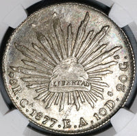 1877-Ca EA NGC MS 63 Mexico 8 Reales Chihuahua Mint Silver Coin (20092703C)