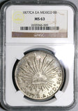 1877-Ca EA NGC MS 63 Mexico 8 Reales Chihuahua Mint Silver Coin (20092703C)