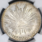 1877-Ga NGC MS 62 Mexico 8 Reales Mint State Guadalajara Silver Coin (19060203C)