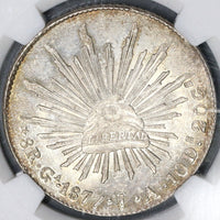 1877-Ga NGC MS 62 Mexico 8 Reales Mint State Guadalajara Silver Coin (19060203C)