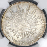 1877-Ga NGC MS 62 Mexico 8 Reales Mint State Guadalajara Silver Coin (19060203C)