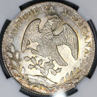 1877-Ga NGC MS 62 Mexico 8 Reales Mint State Guadalajara Silver Coin (19060203C)