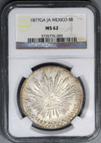 1877-Ga NGC MS 62 Mexico 8 Reales Mint State Guadalajara Silver Coin (19060203C)