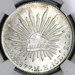 1877-Mo NGC MS 64 Mexico 8 Reales Mint State Silver Coin POP 4/1 (21040202D)