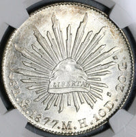 1877-Mo NGC MS 64 Mexico 8 Reales Mint State Silver Coin POP 4/1 (21040202D)