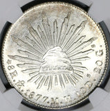 1877-Mo NGC MS 64 Mexico 8 Reales Mint State Silver Coin POP 4/1 (21040202D)