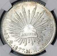 1877-Mo NGC MS 64 Mexico 8 Reales Mint State Silver Coin POP 4/1 (21040202D)