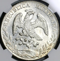 1877-Mo NGC MS 64 Mexico 8 Reales Mint State Silver Coin POP 4/1 (21040202D)