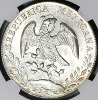 1877-Mo NGC MS 64 Mexico 8 Reales Mint State Silver Coin POP 4/1 (21040202D)