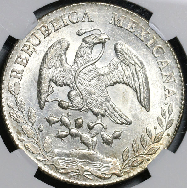 1877-Mo NGC MS 64 Mexico 8 Reales Mint State Silver Coin POP 4/1