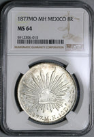 1877-Mo NGC MS 64 Mexico 8 Reales Mint State Silver Coin POP 4/1 (21040202D)