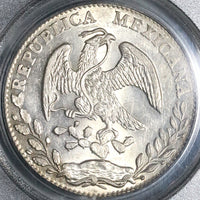 1878/7-Go PCGS MS 62 Mexico 8 Reales Rare Guanajuato Overdate Silver Coin (21120501C)