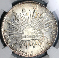 1878-Ho NGC MS 64 Mexico 8 Reales Hermosillo Silver Coin POP 3/2 (21030303D)