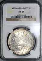 1878-Ho NGC MS 64 Mexico 8 Reales Hermosillo Silver Coin POP 3/2 (21030303D)