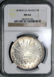 1878-Ho NGC MS 64 Mexico 8 Reales Hermosillo Silver Coin POP 3/2 (21030303D)