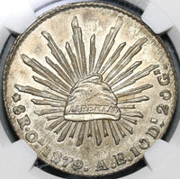 1879-Oa NGC MS 62 Mexico 8 Reales Oaxaca Mint State Scarce Silver Coin (20081901C)