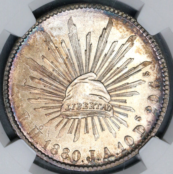 1880-Ho NGC MS 62 Mexico 8 Reales Hermosillo Mint State Silver Coin (19020503C)