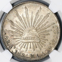 1881-As NGC MS 62 Mexico 8 Reales Rare Alamos Mint State Silver Coin (19020506C)