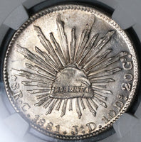 1881-C NGC MS 64 Mexico 8 Reales Culiacan Mint Silver Coin POP 2/2 (21070802C)