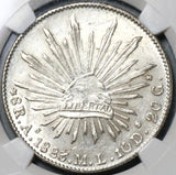 1883-As NGC MS 62 Mexico 8 Reales Rare Alamos Mint State Silver Coin (21080201D)