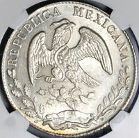1883-As NGC MS 62 Mexico 8 Reales Rare Alamos Mint State Silver Coin (21080201D)
