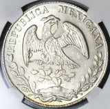 1883-As NGC MS 62 Mexico 8 Reales Rare Alamos Mint State Silver Coin (21080201D)