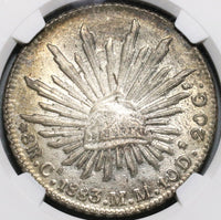 1883-Ca NGC MS 63 Mexico 8 Reales Chihuahua Mint Silver Coin (20092704C)