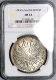 1883-Ca NGC MS 63 Mexico 8 Reales Chihuahua Mint Silver Coin (20092704C)
