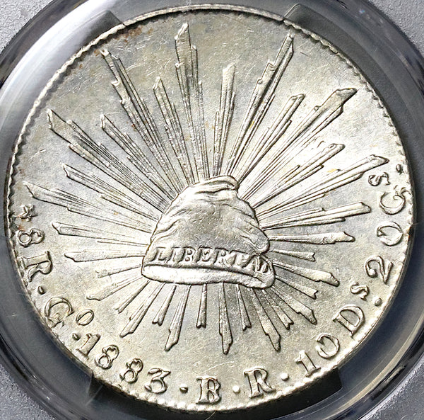 1883-Go PCGS MS 61 Mexico 8 Reales Mint State Guanajuato Silver Coin (22022702C)