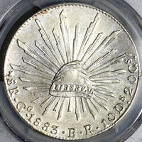 1883-Go PCGS MS 61 Mexico 8 Reales Mint State Guanajuato Silver Coin (22022702C)