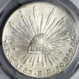 1883-Go PCGS MS 61 Mexico 8 Reales Mint State Guanajuato Silver Coin (22022702C)