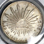 1883-Mo PCGS MS 62 Mexico 8 Reales Cap Rays Mint State SIlver Coin (22082301C)