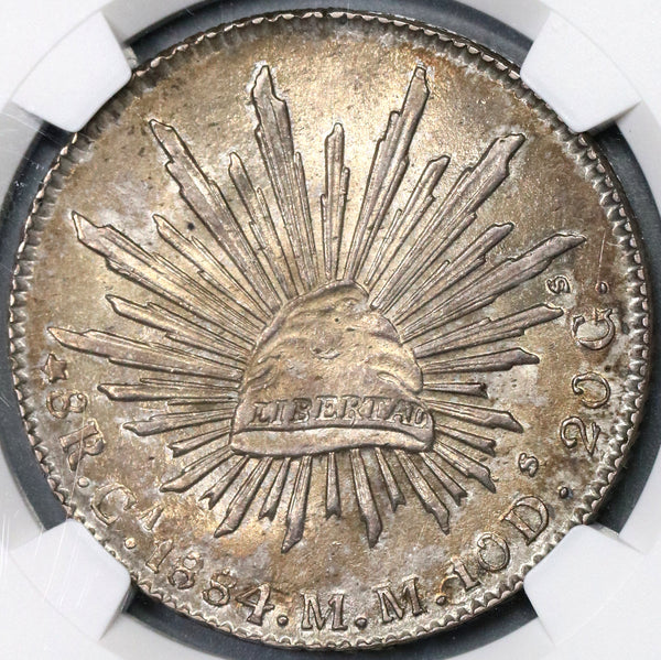 1884/3-Ca NGC MS 63 Mexico 8 Reales Rare Silver Coin POP 2/4