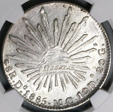 1885-Do MC NGC MS 61 Mexico 8 Reales Durango Cap Rays Mint State Silver Coin (23031202D)