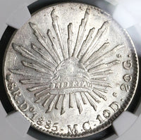 1885-Do MC NGC MS 61 Mexico 8 Reales Durango Cap Rays Mint State Silver Coin (23031202D)