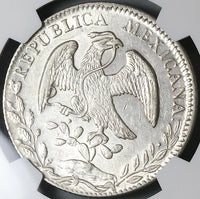 1885-Do MC NGC MS 61 Mexico 8 Reales Durango Cap Rays Mint State Silver Coin (23031202D)