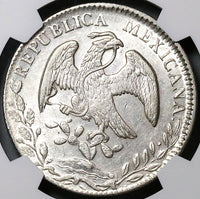 1885-Do MC NGC MS 61 Mexico 8 Reales Durango Cap Rays Mint State Silver Coin (23031202D)
