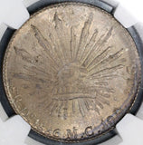 1886-Do NGC MS 64 Mexico 8 Reales Durango Mint Silver Coin Pop 2/2 (18092501C)