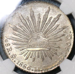 1886-Mo NGC MS 64 Mexico 8 Reales Mint State Silver Coin (20081503C)