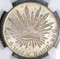 1886-Mo NGC MS 64 Mexico 8 Reales Mint State Silver Coin (19042903C)