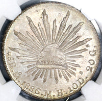 1886-Mo NGC MS 64 Mexico 8 Reales Mint State Silver Coin (19042903C)